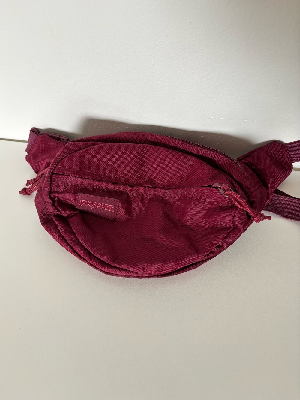 Jansport Mono Fifth Avenue Waist Pack - Travel Fanny Pack Hip Bag - Russet Red